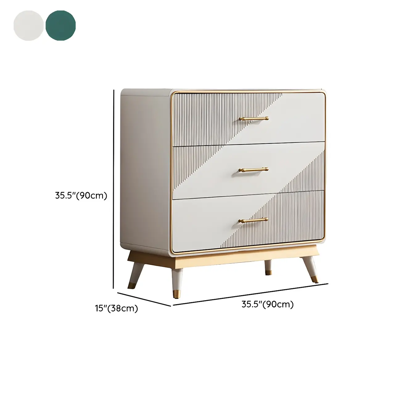 Glam Beige Wood Gold Accent Storage Cabinet Image - 24 | homeyfad