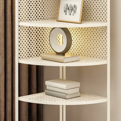 Modern Black Metal Arch Holey Back Display Corner Cabinet Image - 12