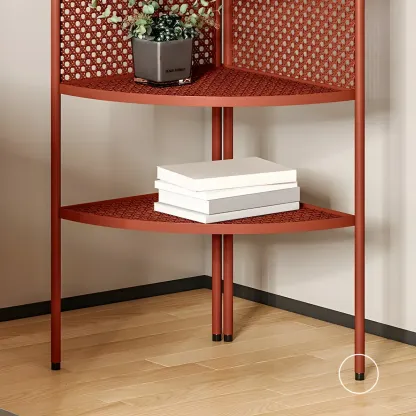 Modern Black Metal Arch Holey Back Display Corner Cabinet Image - 15