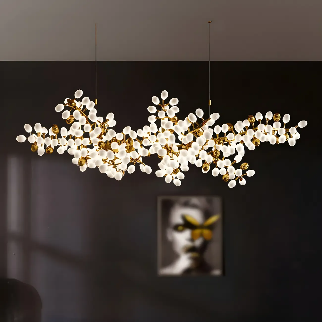 Luxury Modern Gold Glass Cluster Pendant Light for Kitchen Image - 3