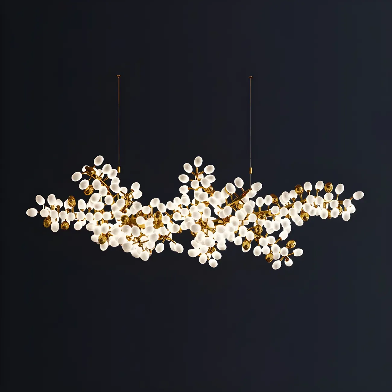 Luxury Modern Gold Glass Cluster Pendant Light for Kitchen Image - 4