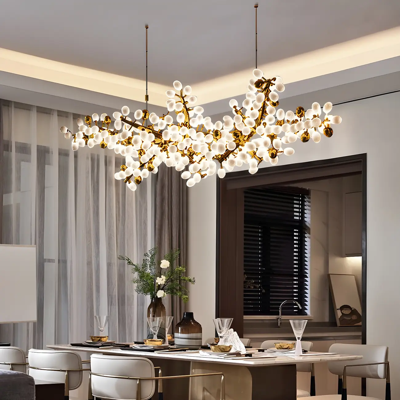 Luxury Modern Gold Glass Cluster Pendant Light for Kitchen Image - 1 | homeyfad