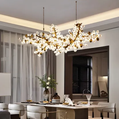 Luxury Modern Gold Glass Cluster Pendant Light for Kitchen Image - 1