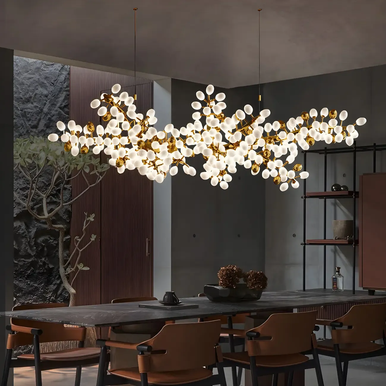 Luxury Modern Gold Glass Cluster Pendant Light for Kitchen Image - 2