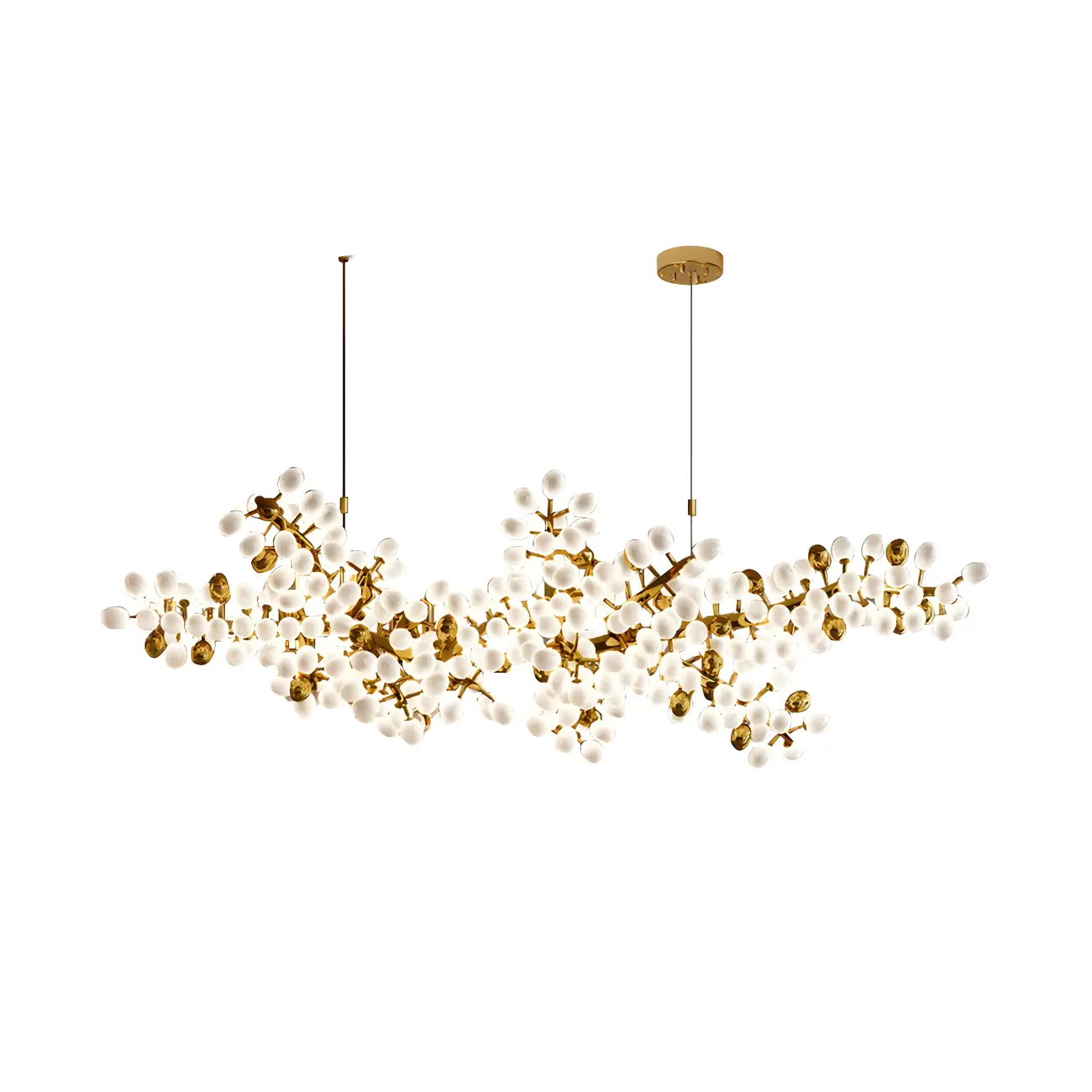 Luxury Modern Gold Glass Cluster Pendant Light for Kitchen Image - 6 | homeyfad