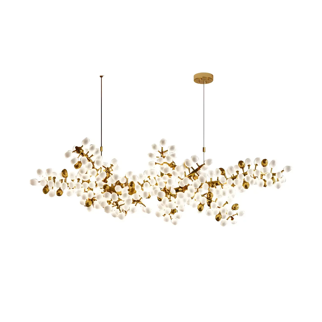 Luxury Modern Gold Glass Cluster Pendant Light for Kitchen Image - 6