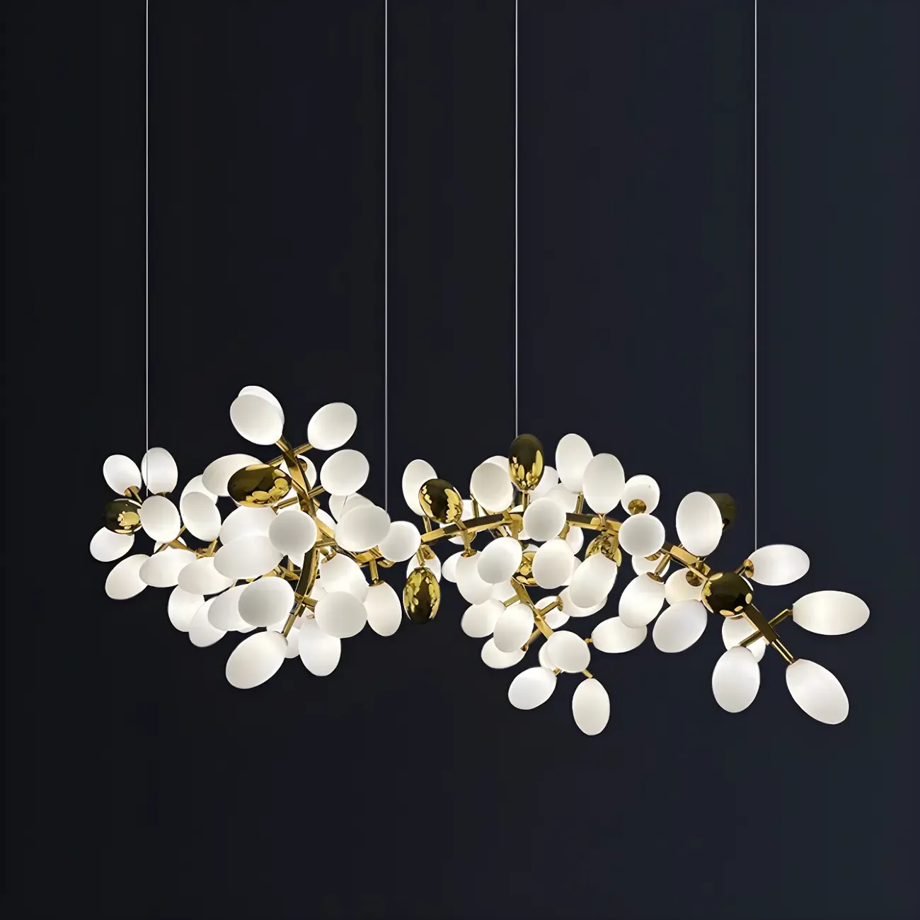 Luxury Modern Gold Glass Cluster Pendant Light for Kitchen Image - 7