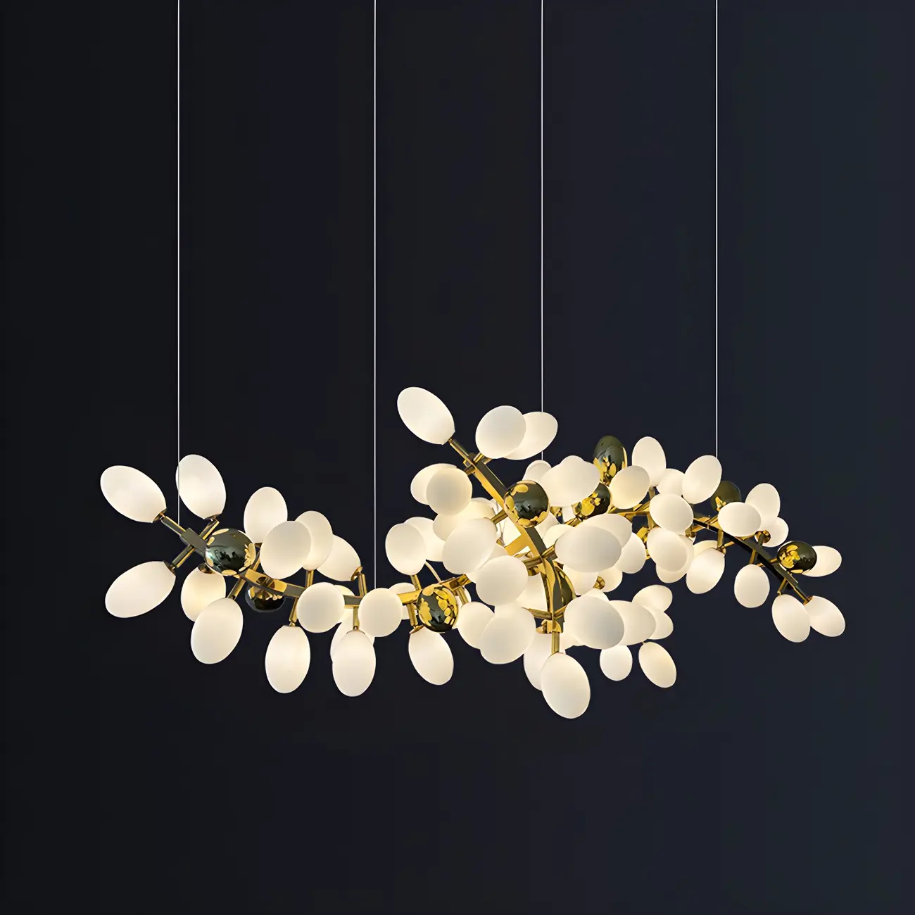 Luxury Modern Gold Glass Cluster Pendant Light for Kitchen Image - 9 | homeyfad