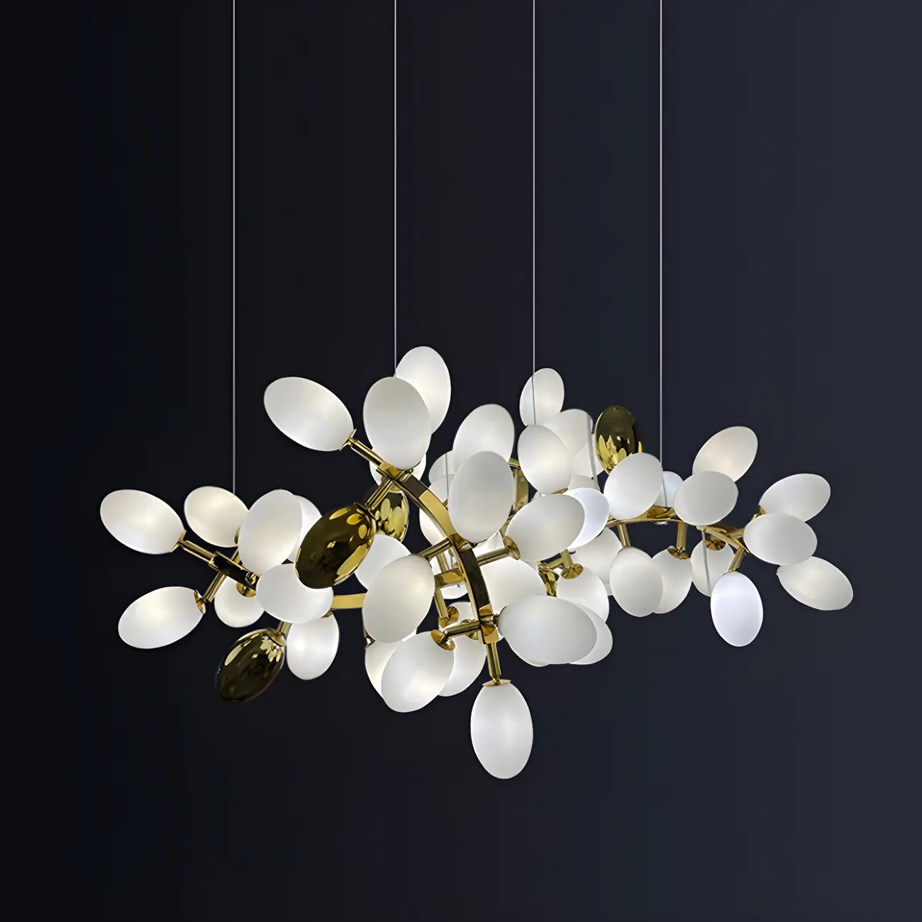Luxury Modern Gold Glass Cluster Pendant Light for Kitchen Image - 10 | homeyfad