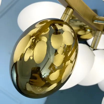 Luxury Modern Gold Glass Cluster Pendant Light for Kitchen Image - 11