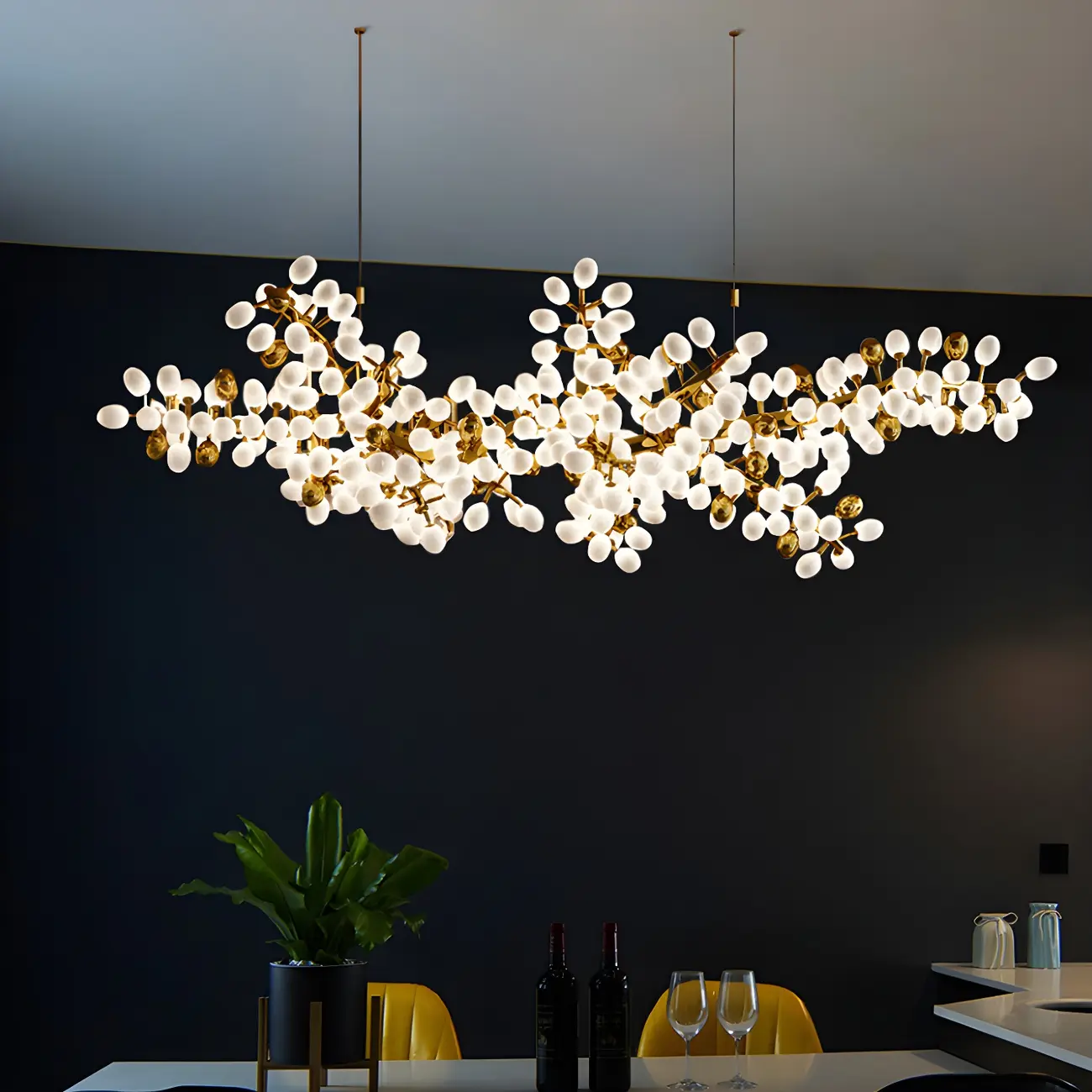 Luxury Modern Gold Glass Cluster Pendant Light for Kitchen Image - 15 | homeyfad