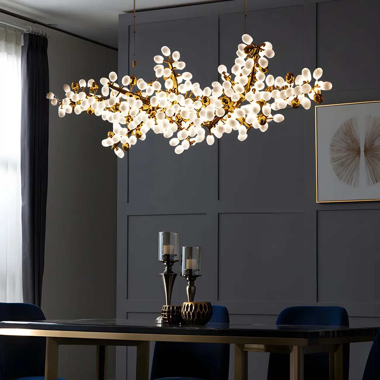 Luxury Modern Gold Glass Cluster Pendant Light for Kitchen Image - 16 | homeyfad