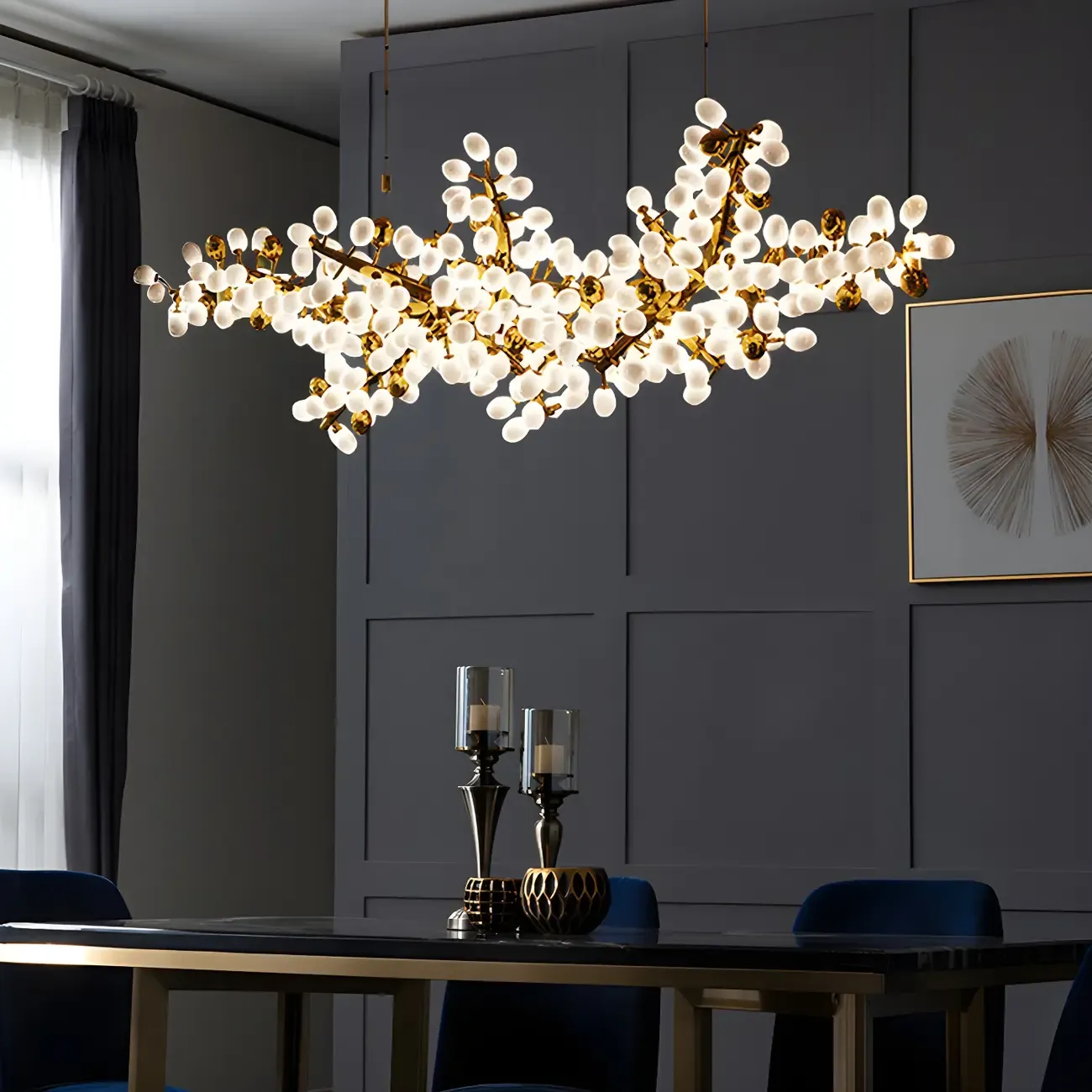 Luxury Modern Gold Glass Cluster Pendant Light for Kitchen Image - 16