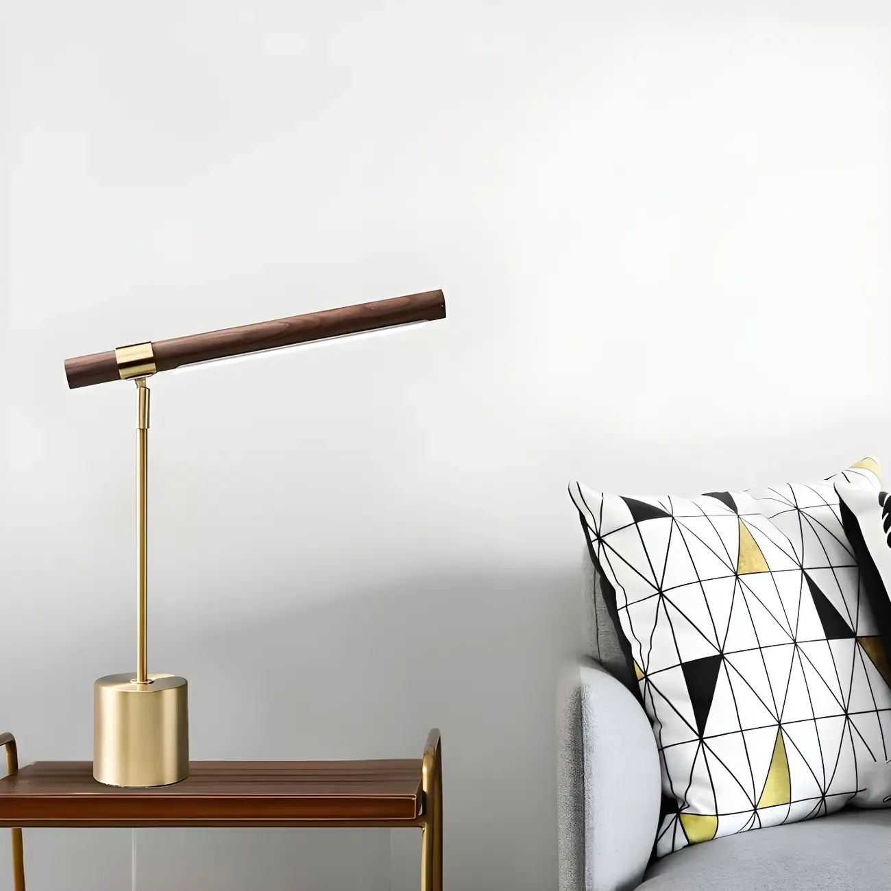 Bedside Modern Linear Gold LED Acrylic Table Lamp Dimmable  Image - 1