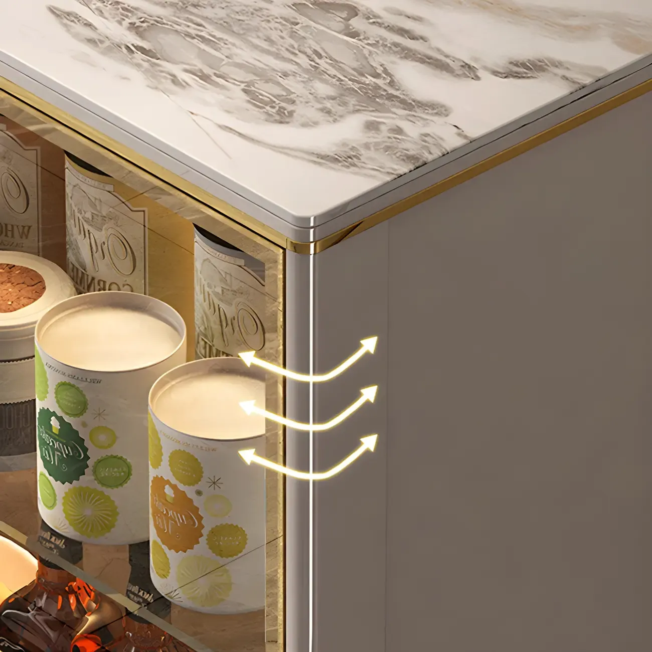 Luxurious Wooden Glass Display Cabinet with Lights for Home Image - 11