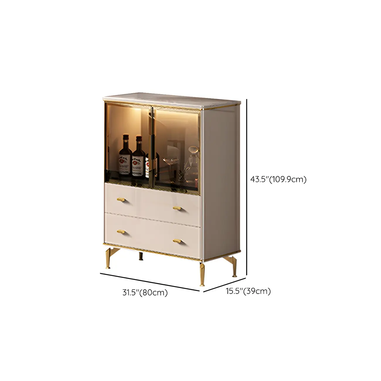 Luxurious Wooden Glass Display Cabinet with Lights for Home #size | homeyfad