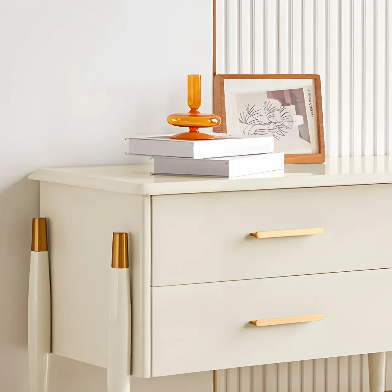 Minimalist Stone Juliet Arc TV Stand with Storage and Drawers Image - 6