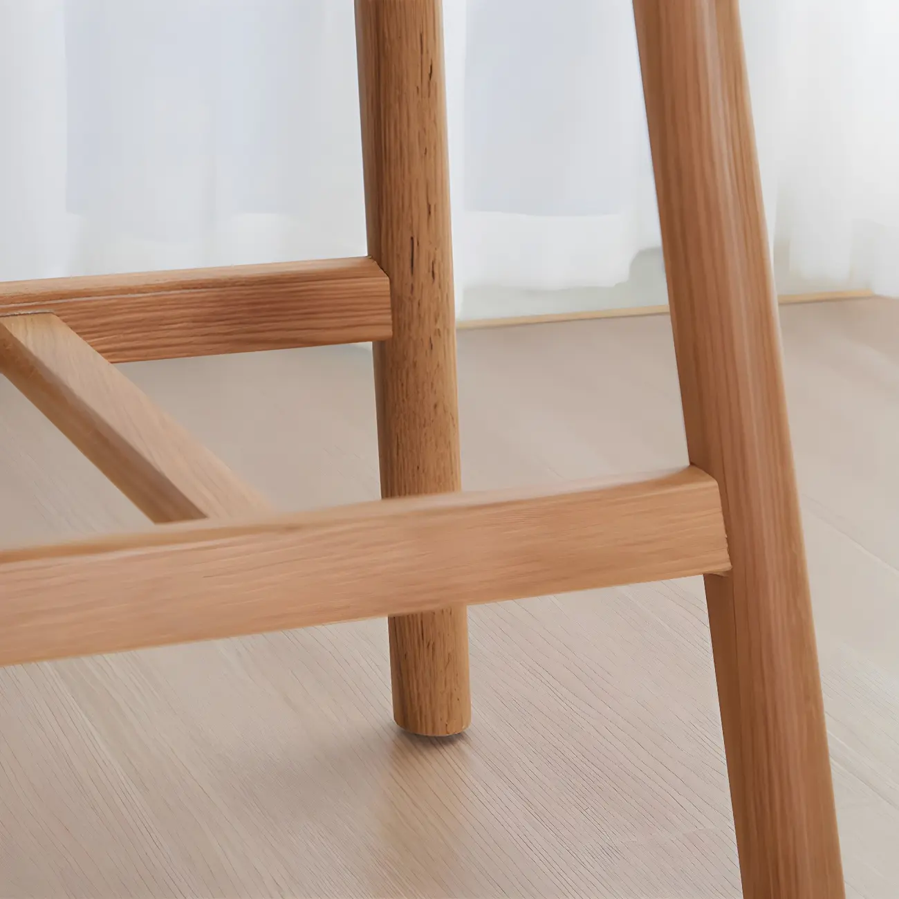 Brown Oak Wood  Ratten Seat Backless Counter Bar Stools Image - 10 | homeyfad