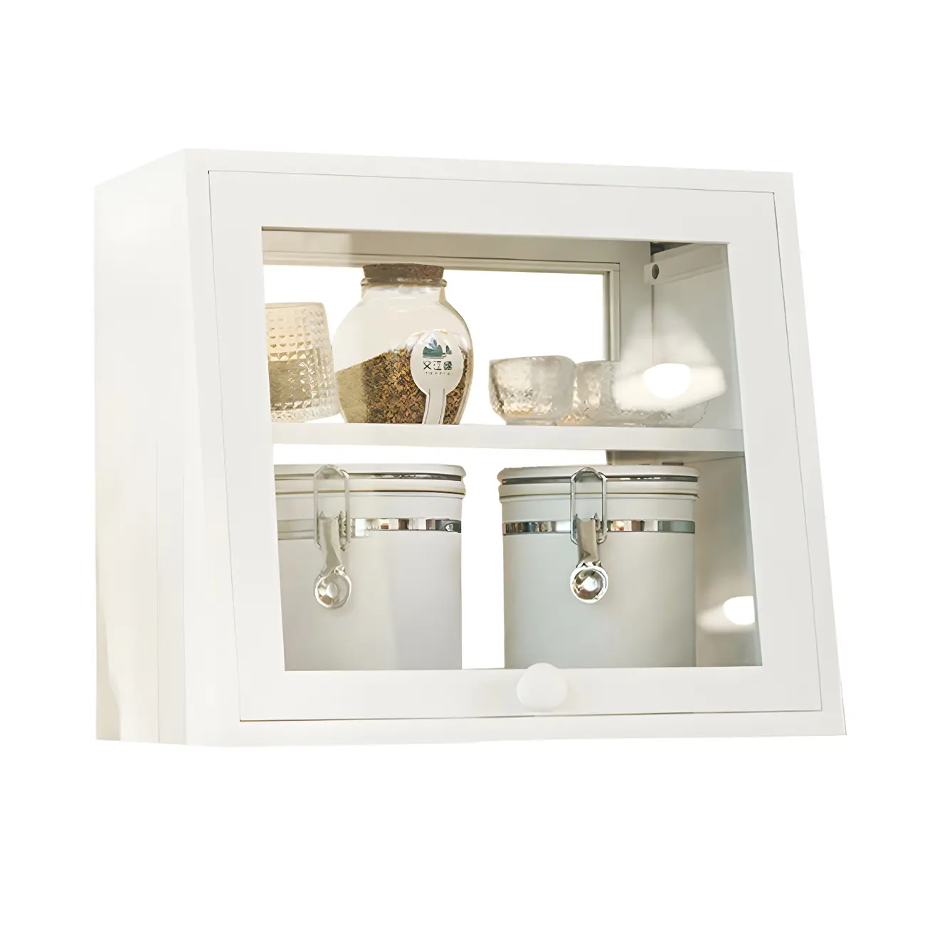 Minimalist Nordic Wooden Glass Display Cabinet for Home Decor Image - 2 | homeyfad