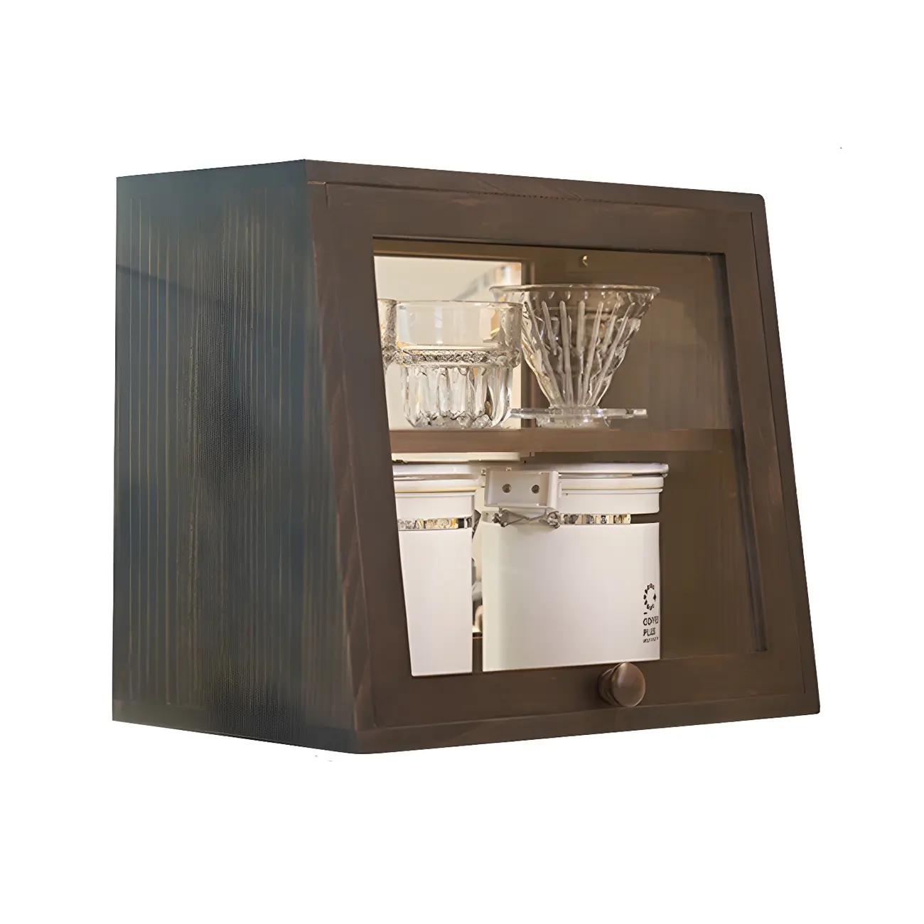 Minimalist Nordic Wooden Glass Display Cabinet for Home Decor Image - 5 | homeyfad