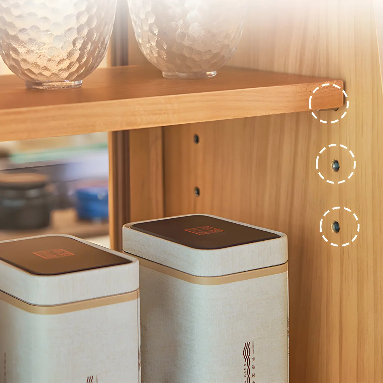 Minimalist Nordic Wooden Glass Display Cabinet for Home Decor Image - 10 | homeyfad