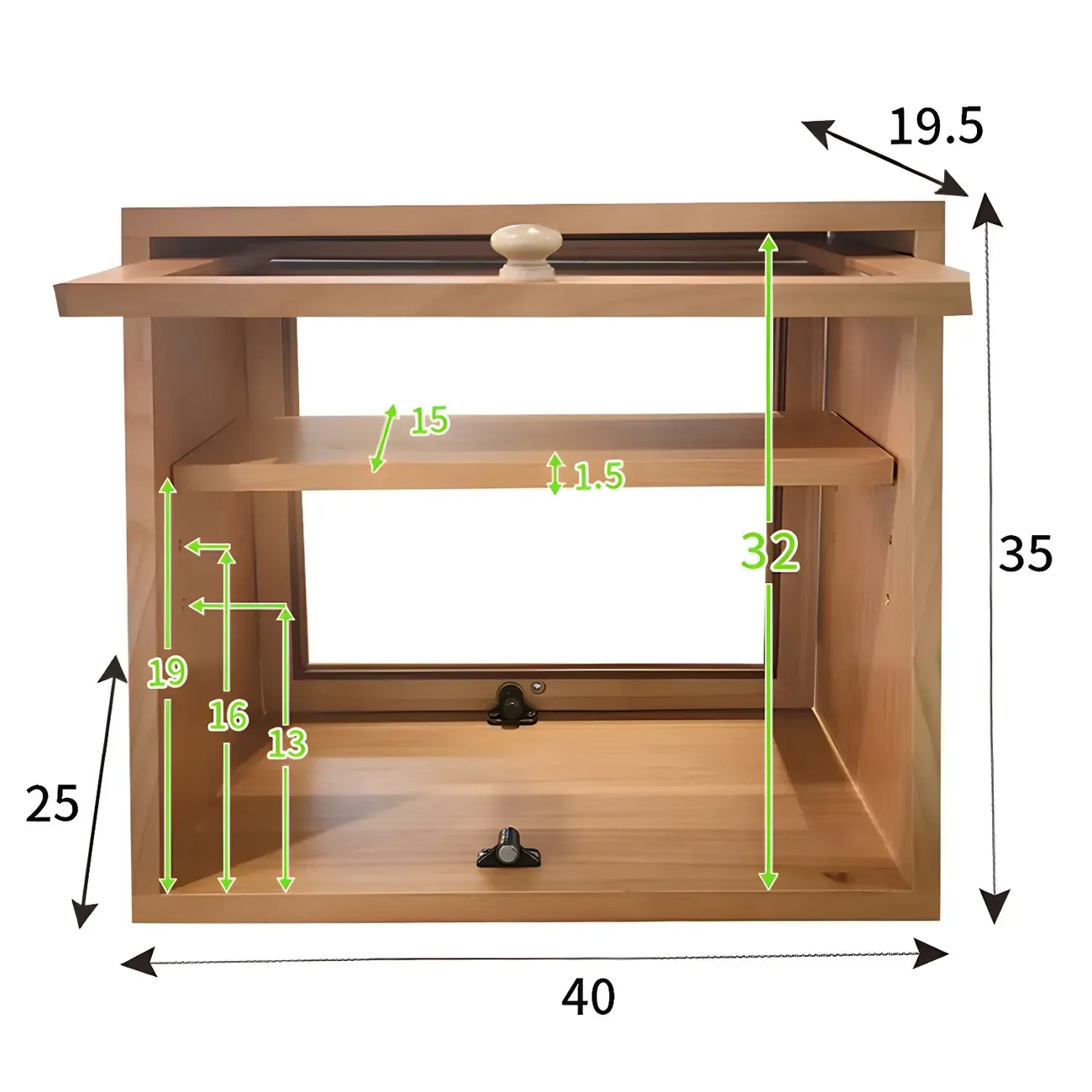 Minimalist Nordic Wooden Glass Display Cabinet for Home Decor Image - 12