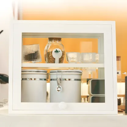 Minimalist Nordic Wooden Glass Display Cabinet for Home Decor Image - 15