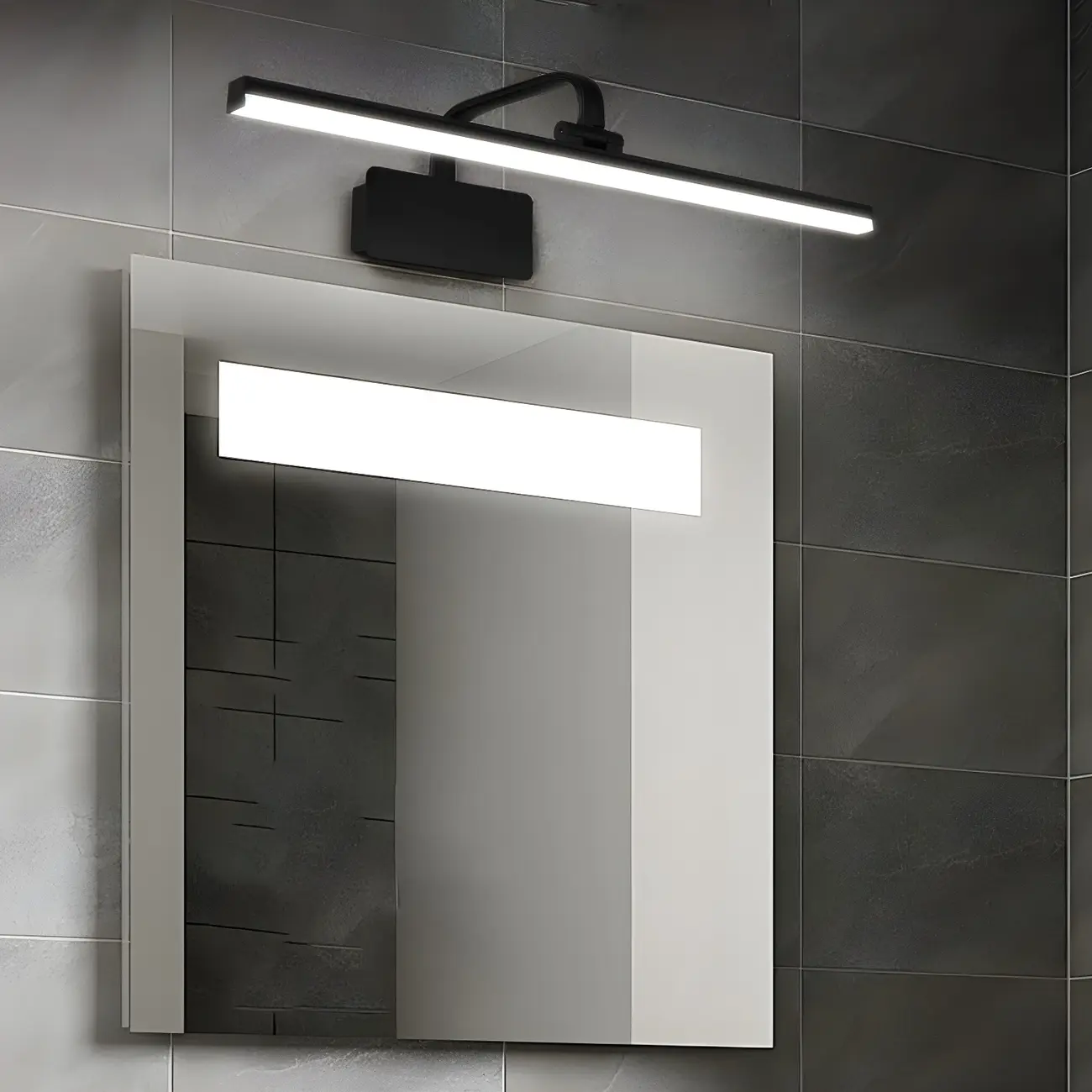 Adjustable Linear Acrylic and Metal Black LED Vanity Light Image - 1 | homeyfad