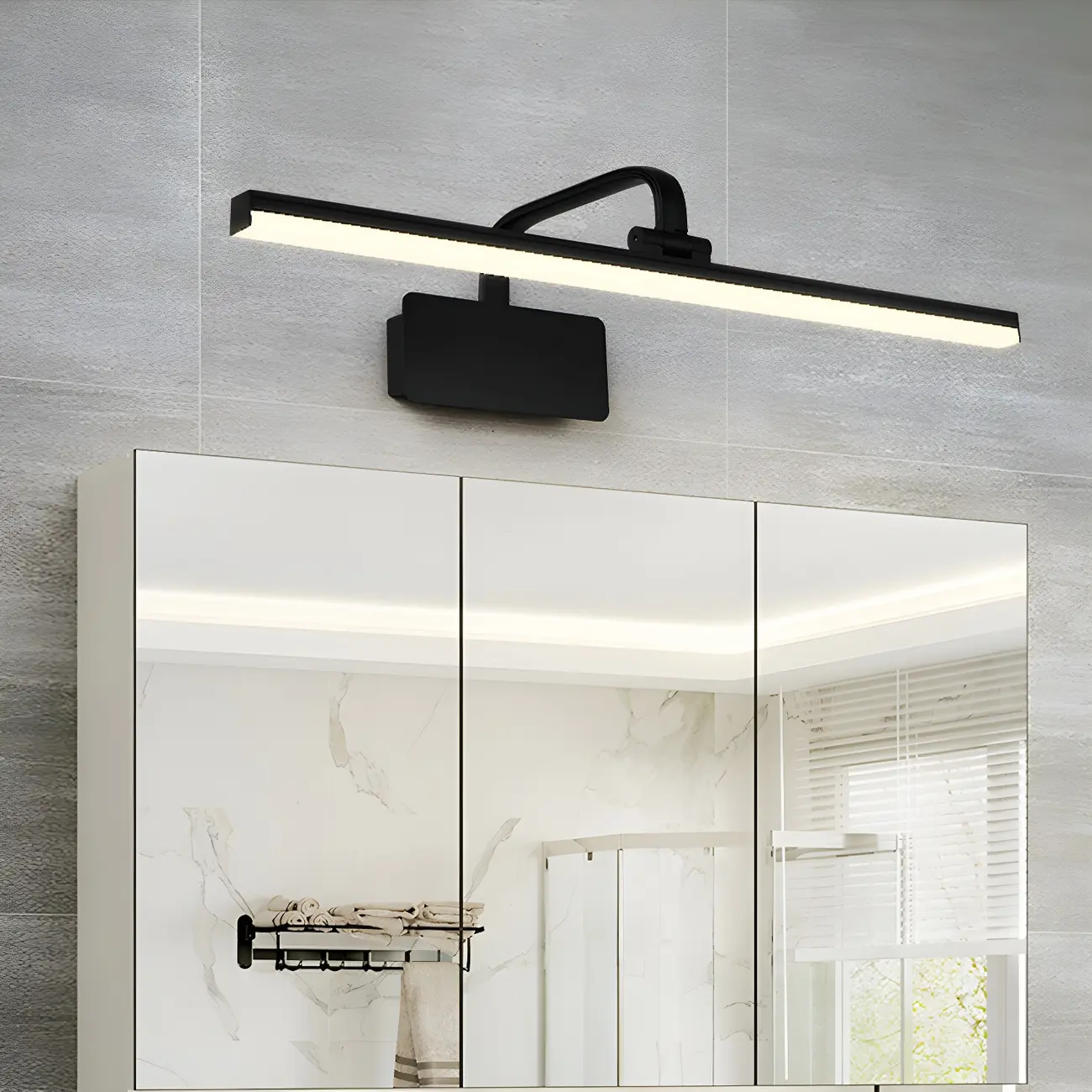 Adjustable Linear Acrylic and Metal Black LED Vanity Light Image - 2 | homeyfad