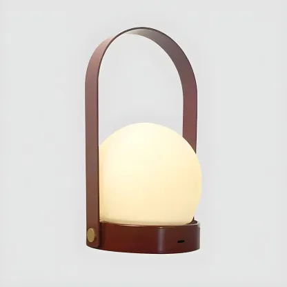 Portable Black Globe Shade LED Lantern Cordless Table Lamp Image - 5