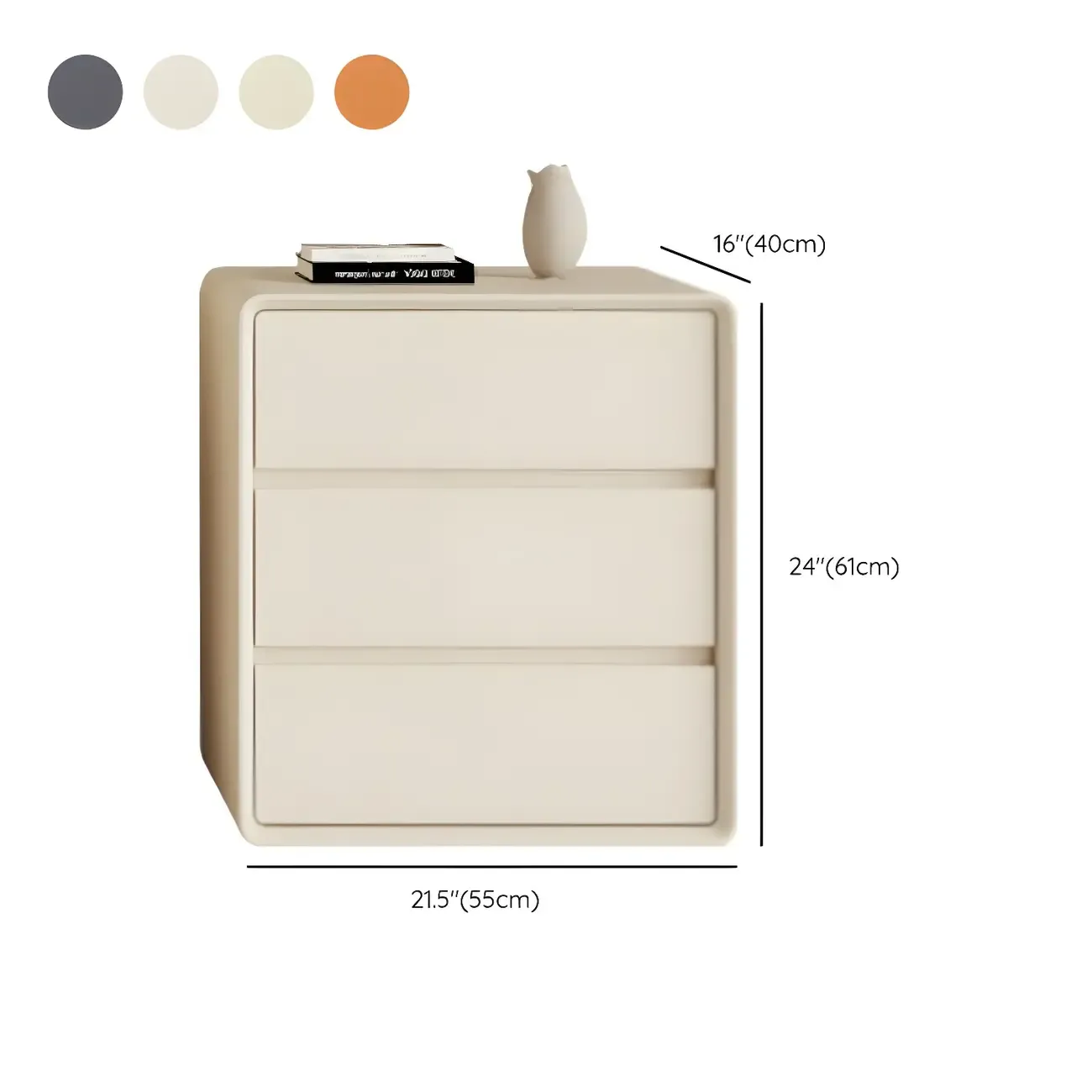 Classic Wooden Dressers in Beige with Soft Close Drawers #size