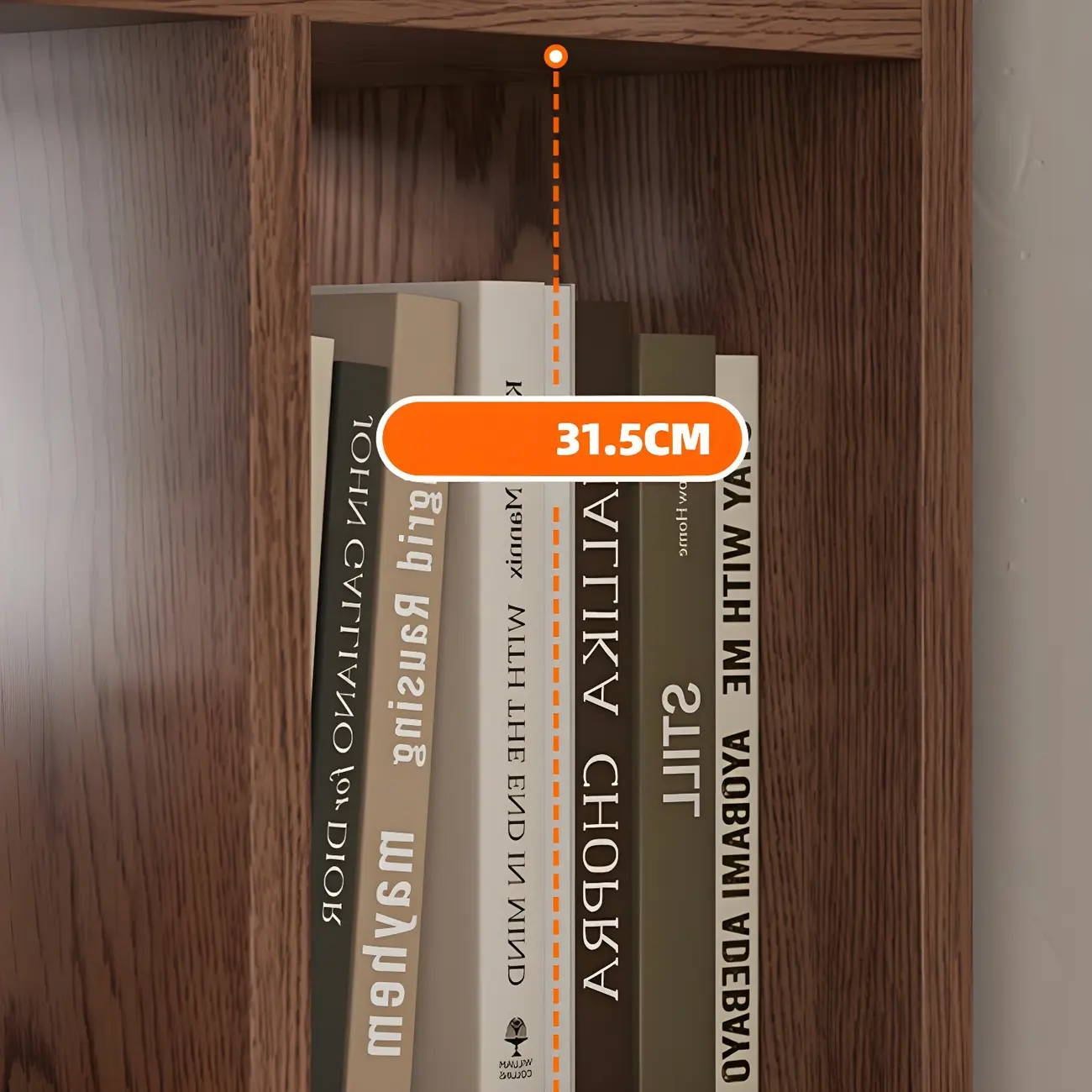 Mid-Century Nut-Brown Wood 5-Tier Bookcase on Wheels Image - 9 | homeyfad