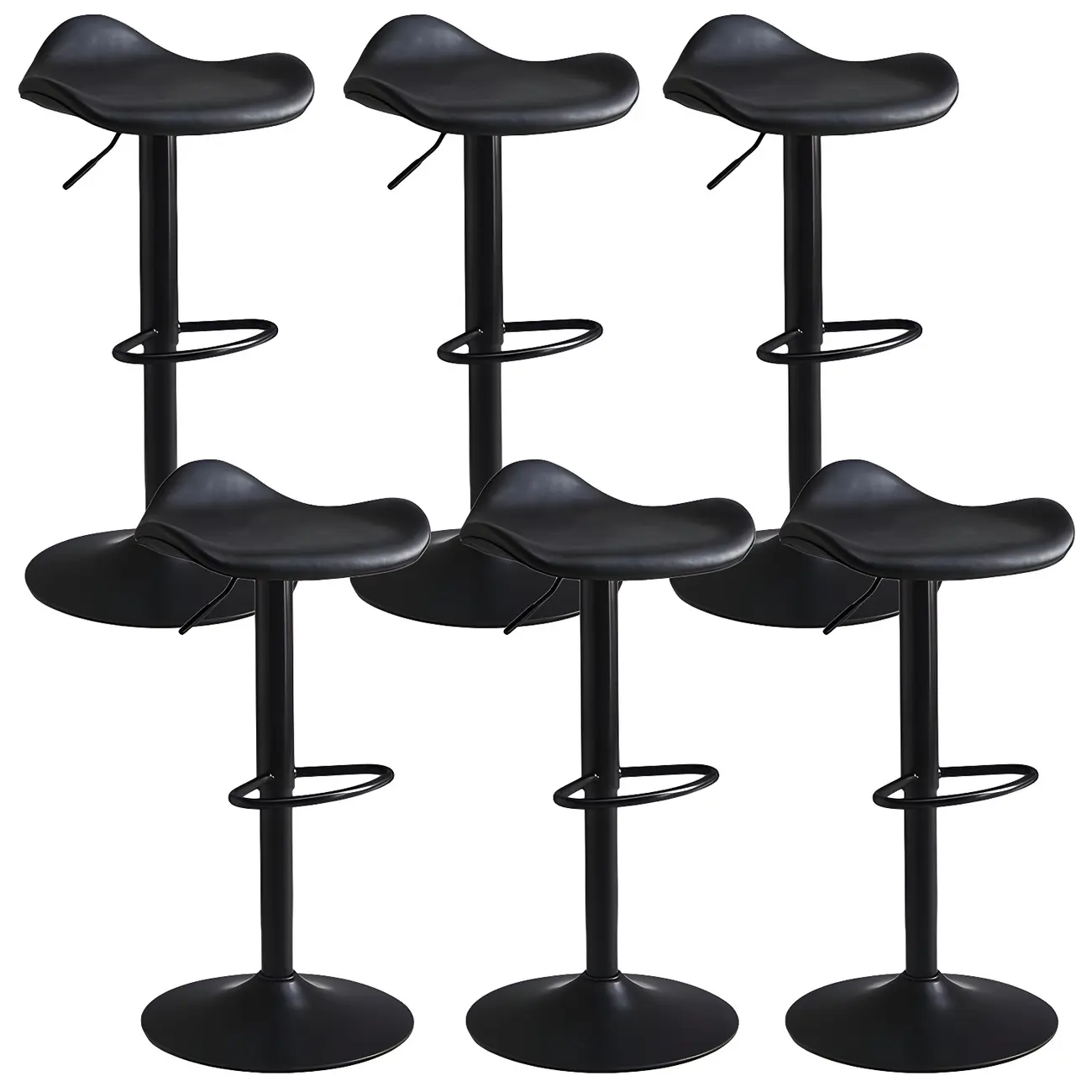Classic Leather Swivel Bar Stools with Adjustable Height for Home Image - 8 | homeyfad