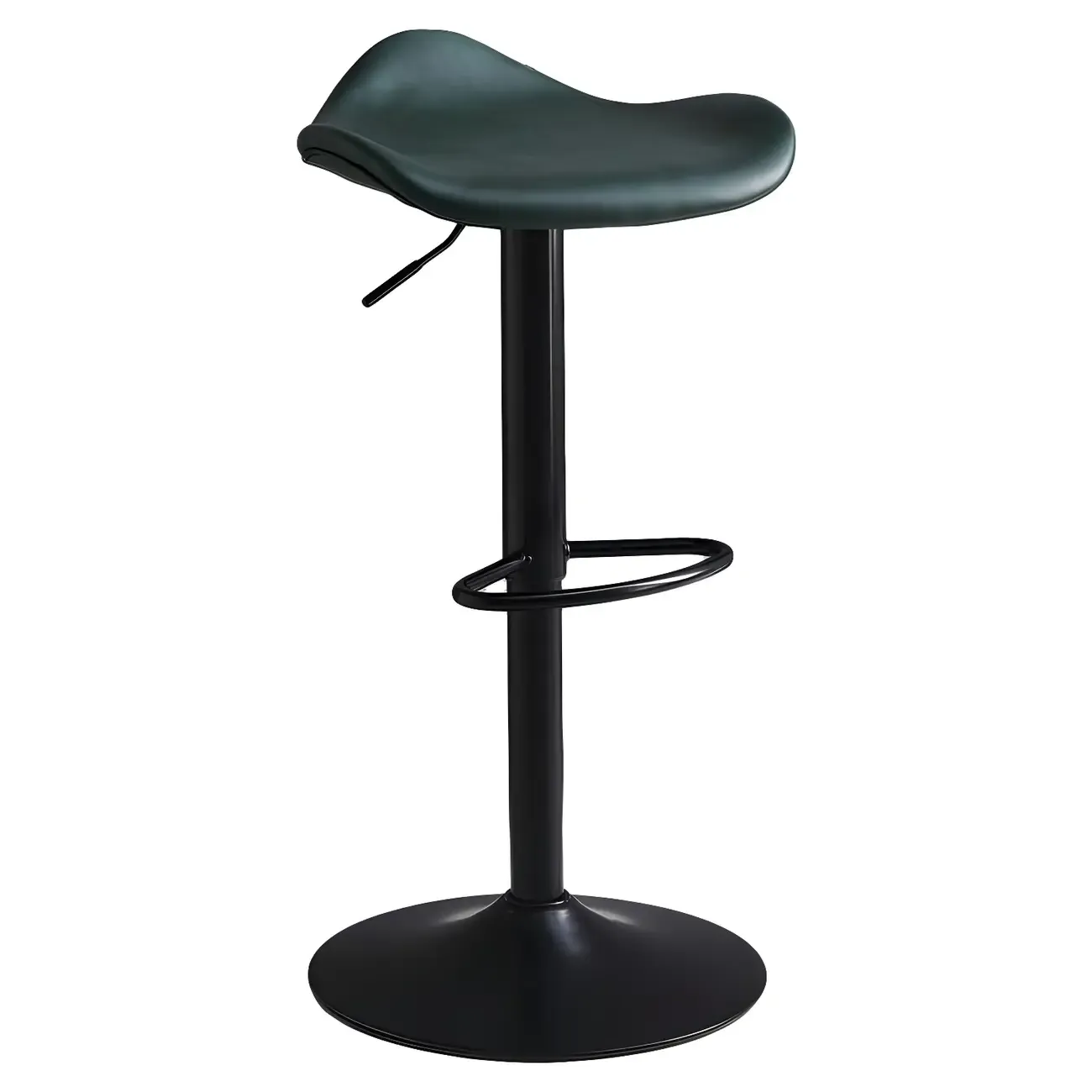 Classic Leather Swivel Bar Stools with Adjustable Height for Home Image - 10