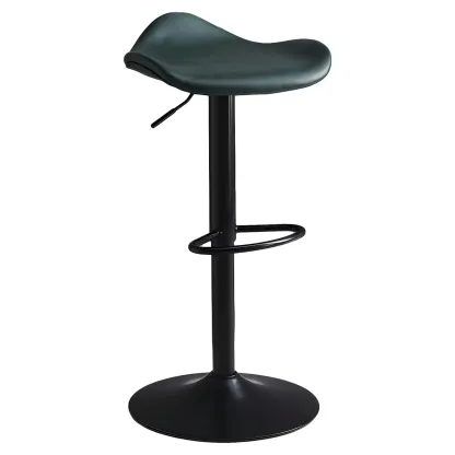 Classic Leather Swivel Bar Stools with Adjustable Height for Home Image - 10