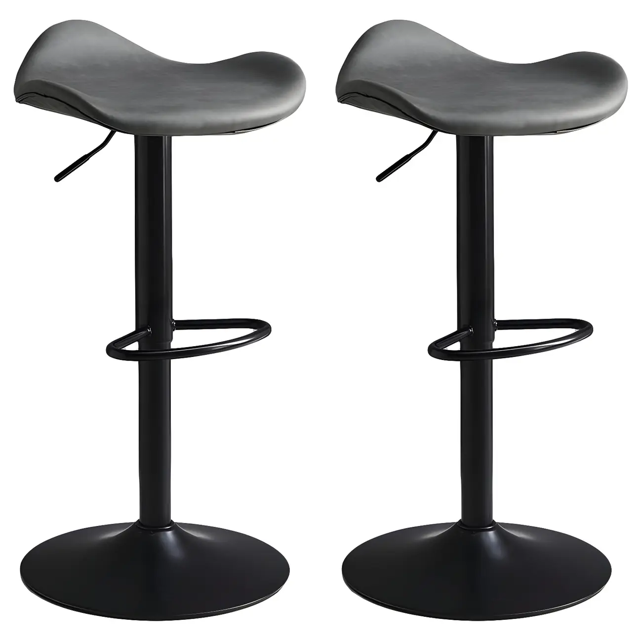 Classic Leather Swivel Bar Stools with Adjustable Height for Home Image - 11 | homeyfad
