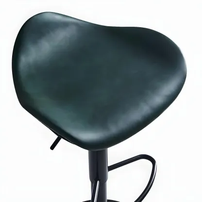 Classic Leather Swivel Bar Stools with Adjustable Height for Home Image - 12