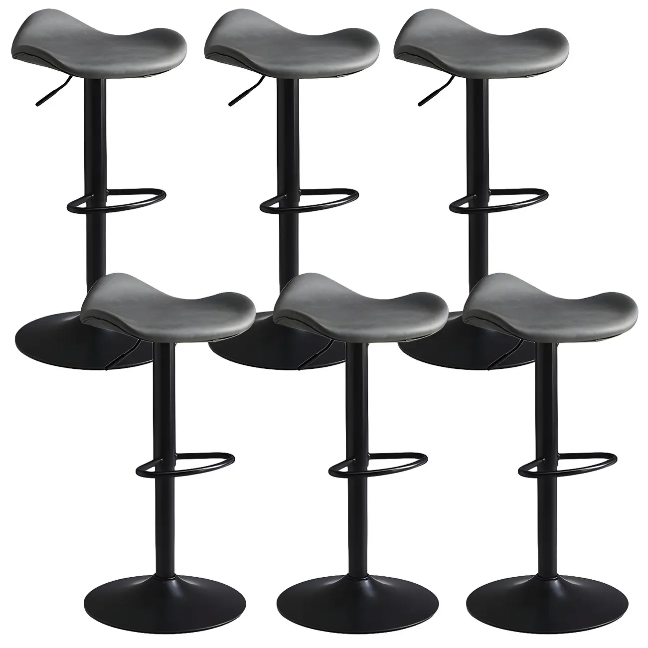 Classic Leather Swivel Bar Stools with Adjustable Height for Home Image - 15 | homeyfad