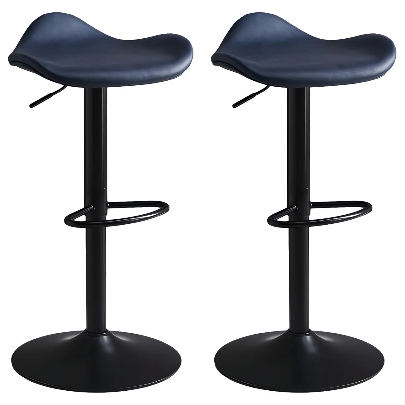 Classic Leather Swivel Bar Stools with Adjustable Height for Home Image - 18 | homeyfad