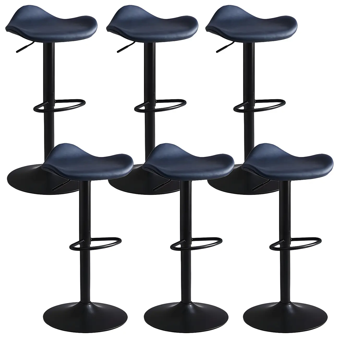 Classic Leather Swivel Bar Stools with Adjustable Height for Home Image - 23 | homeyfad