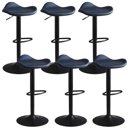 Classic Leather Swivel Bar Stools with Adjustable Height for Home Image - 23