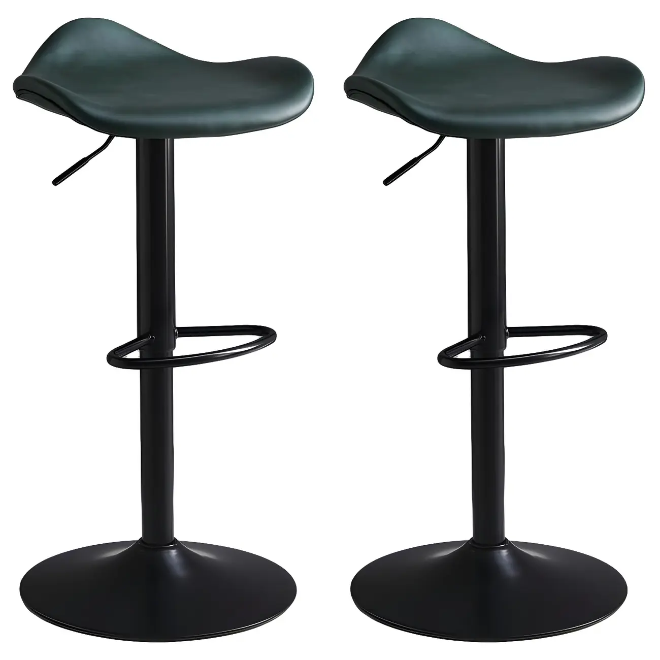 Classic Leather Swivel Bar Stools with Adjustable Height for Home Image - 26 | homeyfad