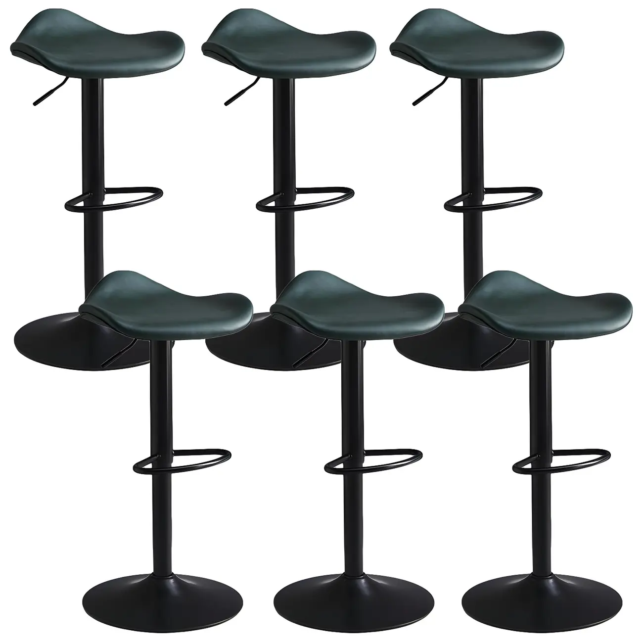 Classic Leather Swivel Bar Stools with Adjustable Height for Home Image - 30 | homeyfad