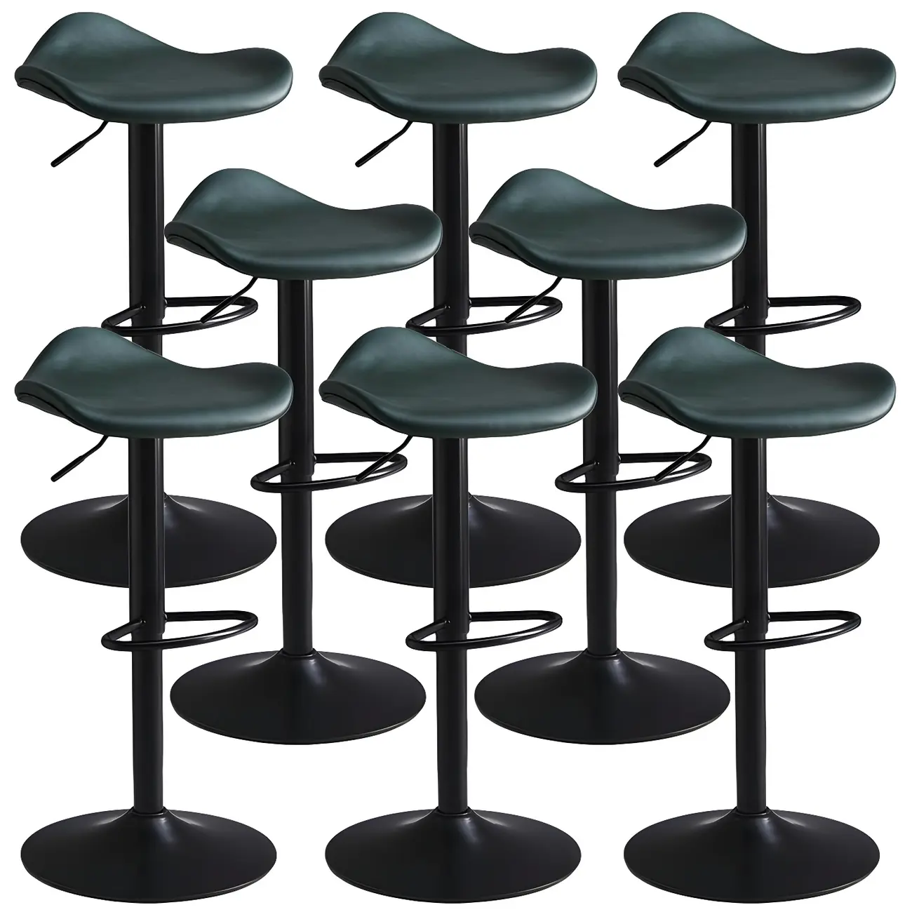 Classic Leather Swivel Bar Stools with Adjustable Height for Home Image - 31 | homeyfad