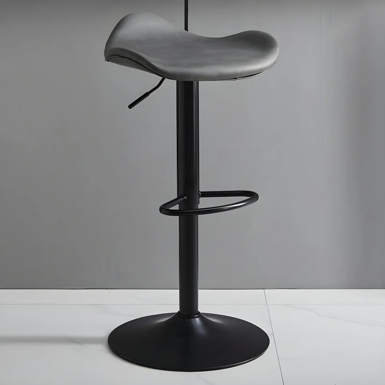 Classic Leather Swivel Bar Stools with Adjustable Height for Home Image - 41 | homeyfad
