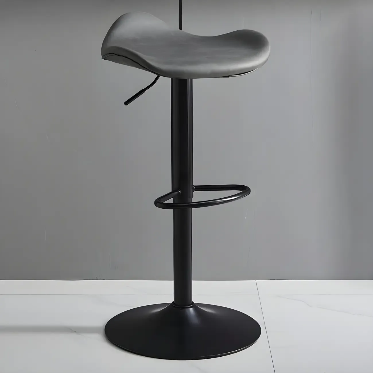 Classic Leather Swivel Bar Stools with Adjustable Height for Home Image - 41
