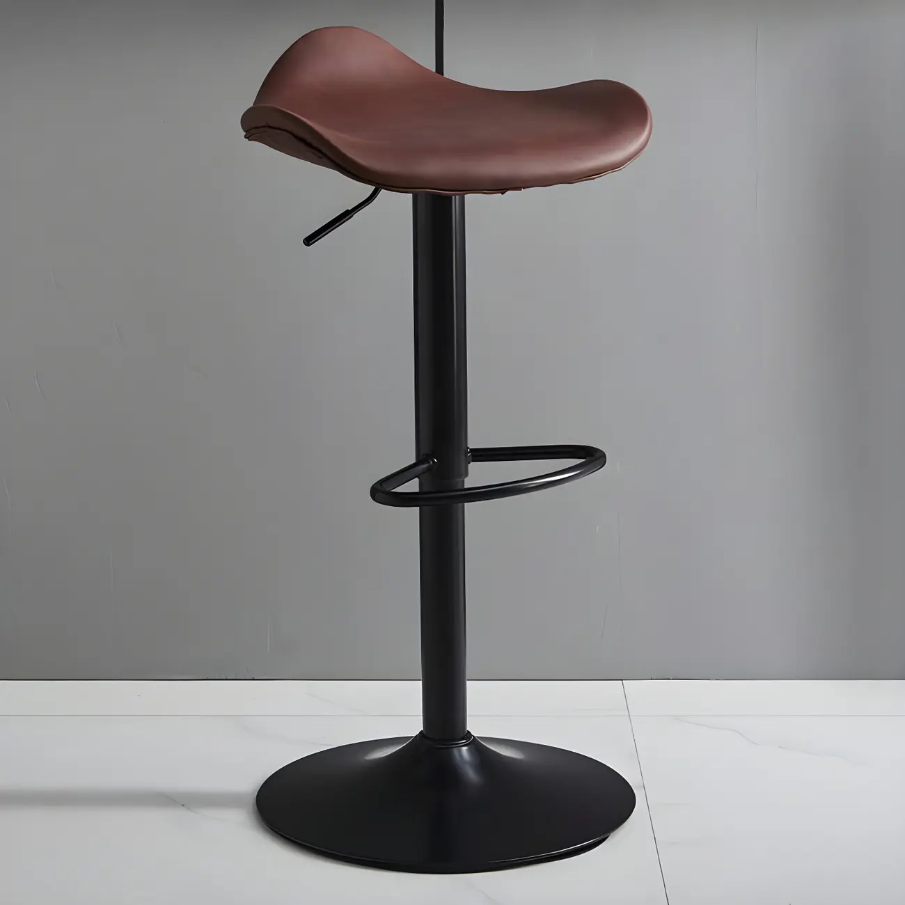Classic Leather Swivel Bar Stools with Adjustable Height for Home Image - 44 | homeyfad
