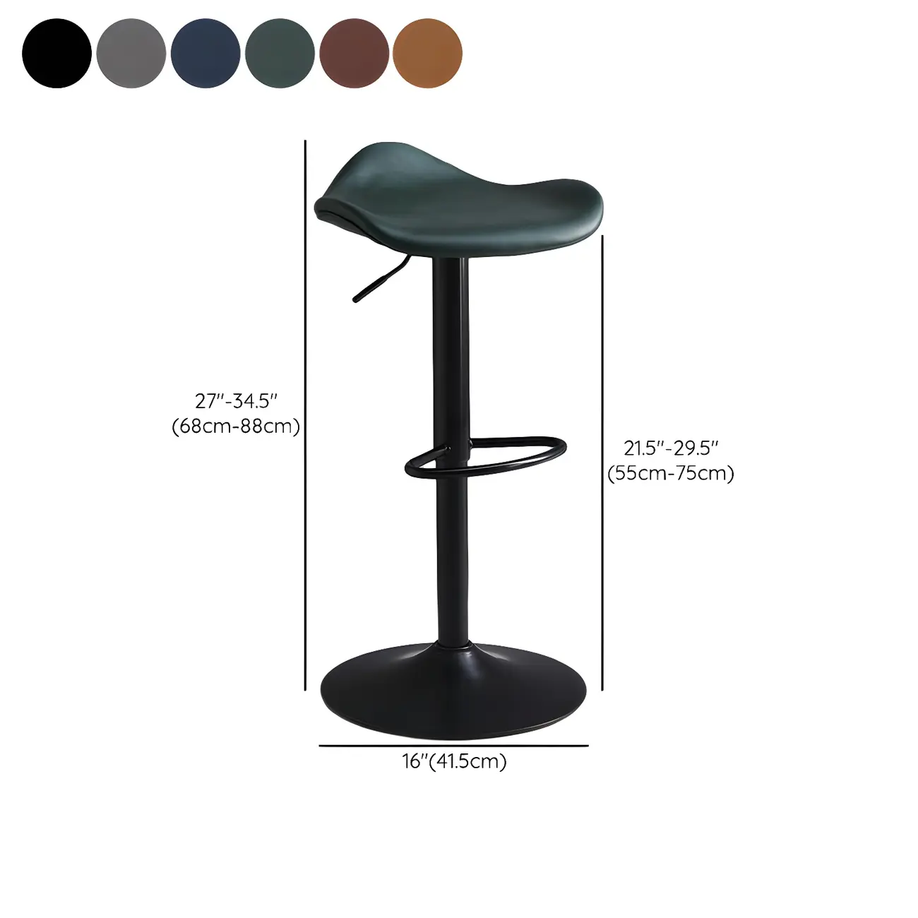 Classic Leather Swivel Bar Stools with Adjustable Height for Home #size | homeyfad