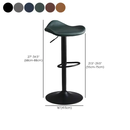 Classic Leather Swivel Bar Stools with Adjustable Height for Home #size