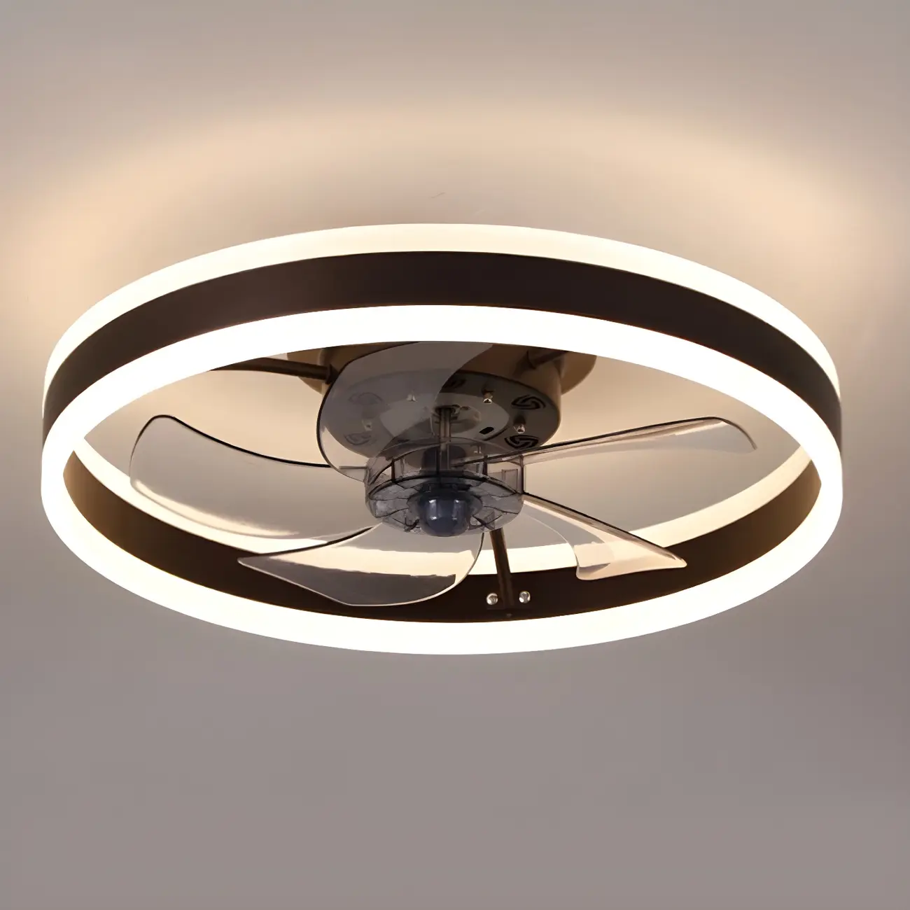 16" Round Flush Mount Ceiling Fan with Light Remote for Bedroom | homeyfad